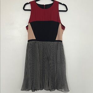 Anthro Greylin Red and Black Colorblock Dress